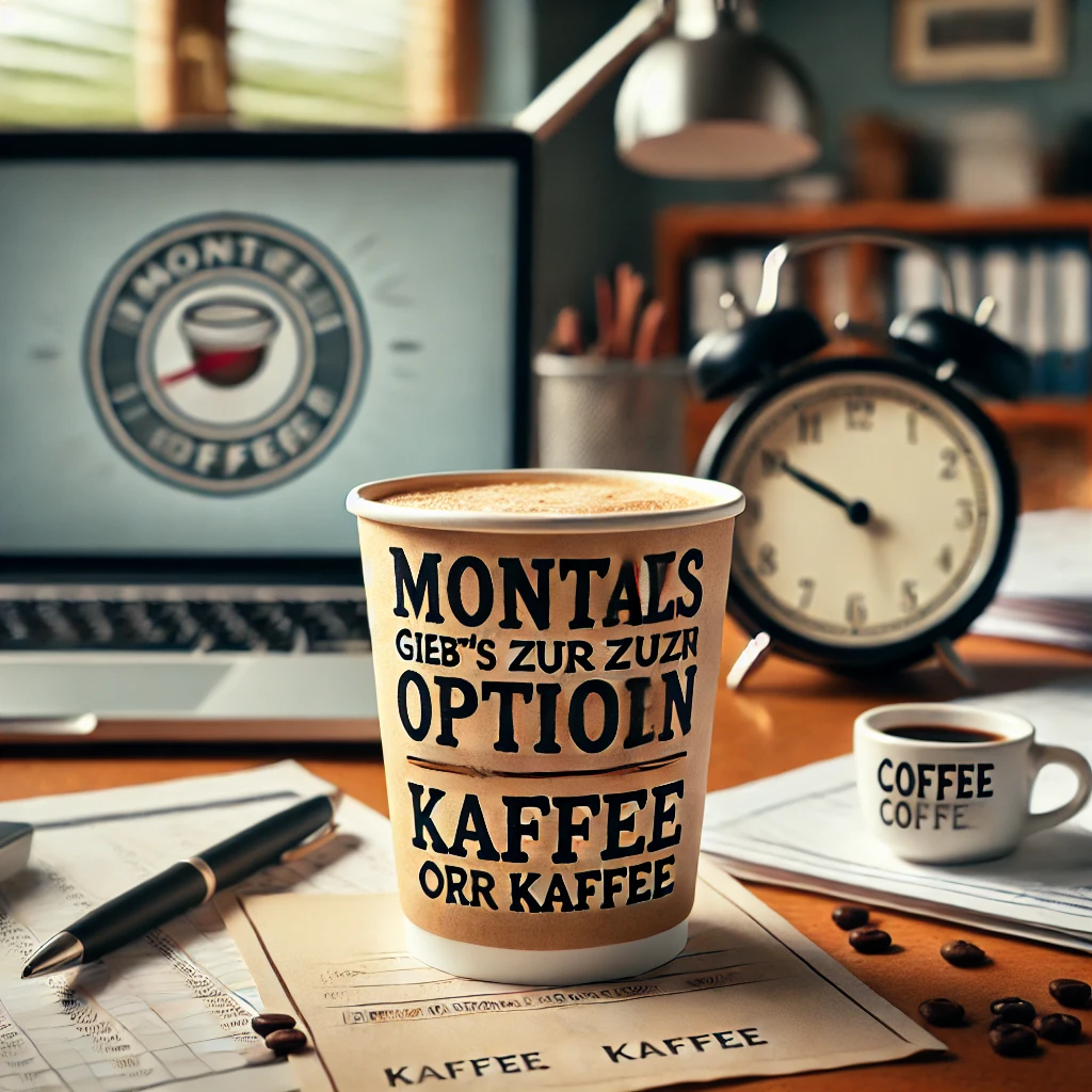 Lustiger Montag Spruch: Kaffee ist die einzige Option am Montagmorgen.